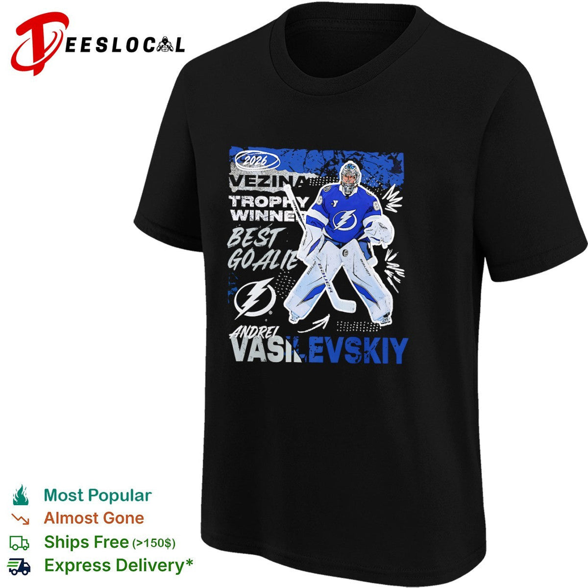 Andrei Vasilevskiy Tampa Bay Lightning 2026 Vezina Trophy Winner Best Goalie shirt Unisex