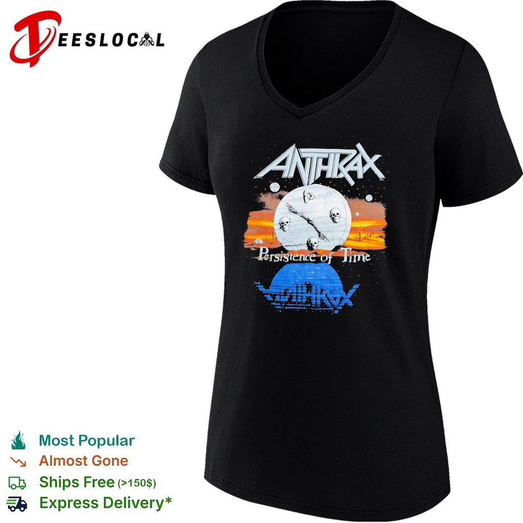 Anthrax persistence of time skull clock shirt Unisex