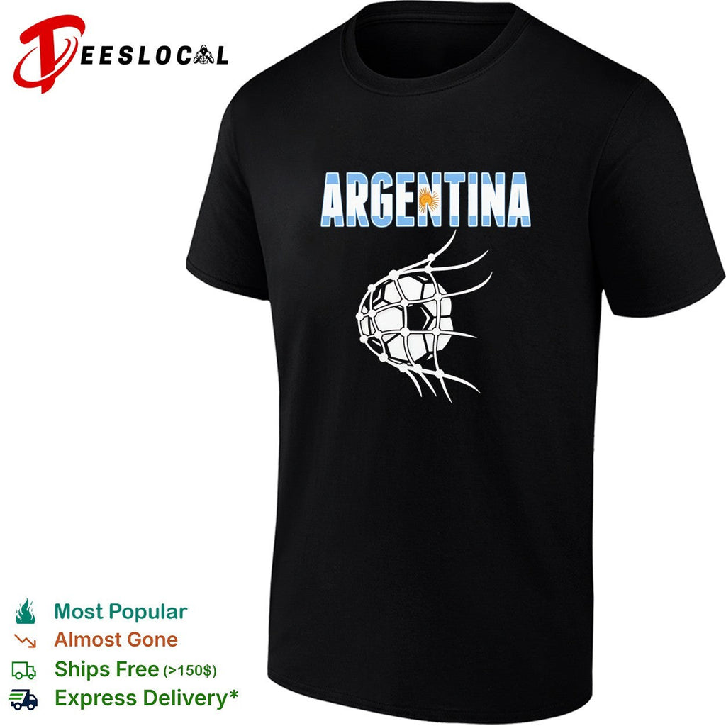 Argentina Soccer Ball in Net World Cup Goal Celebration Fans National Team shirt Unisex