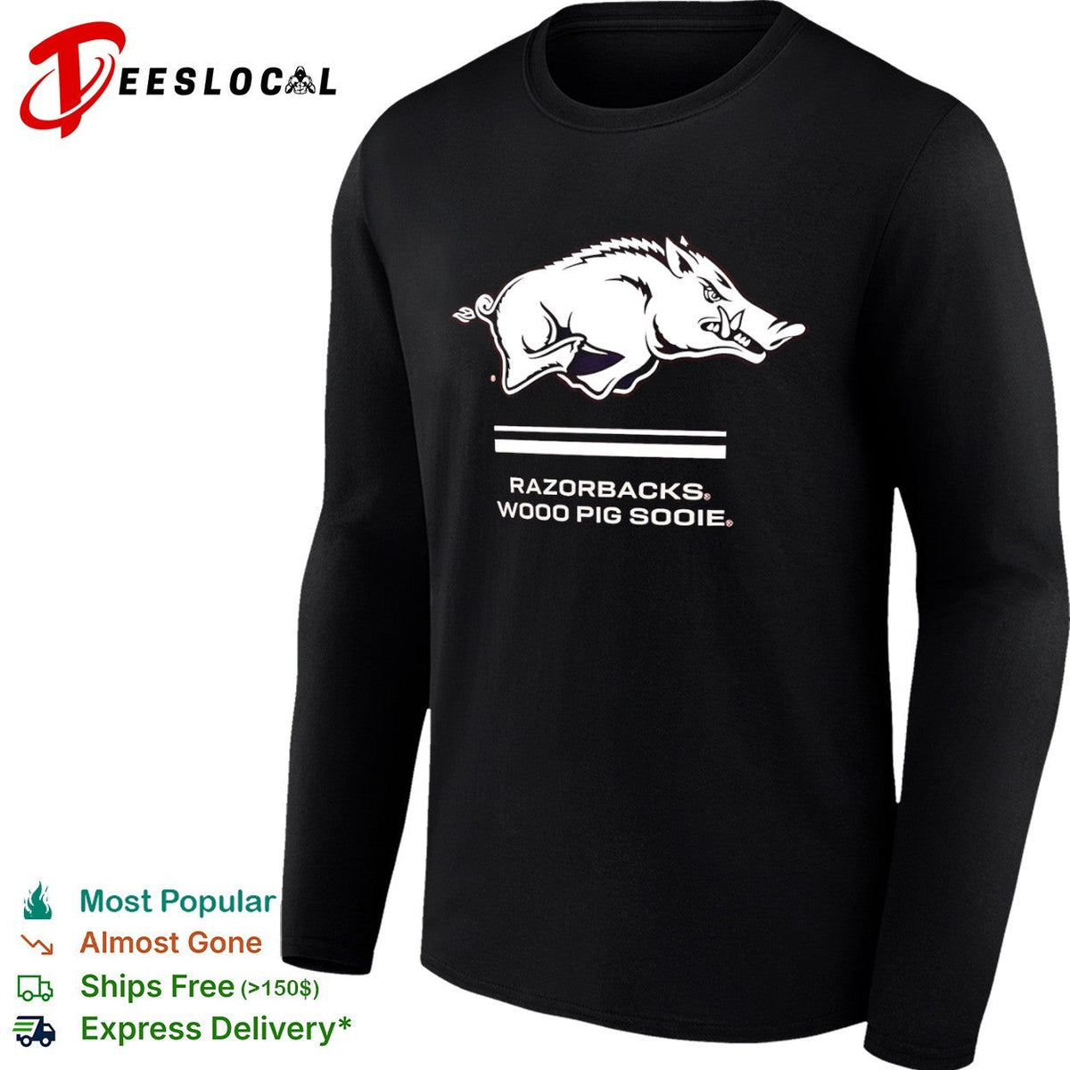 Arkansas Razorbacks Wooo Pig Sooie logo Shirt Unisex