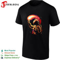 Astronaut reaching for fiery comet space shirt Unisex
