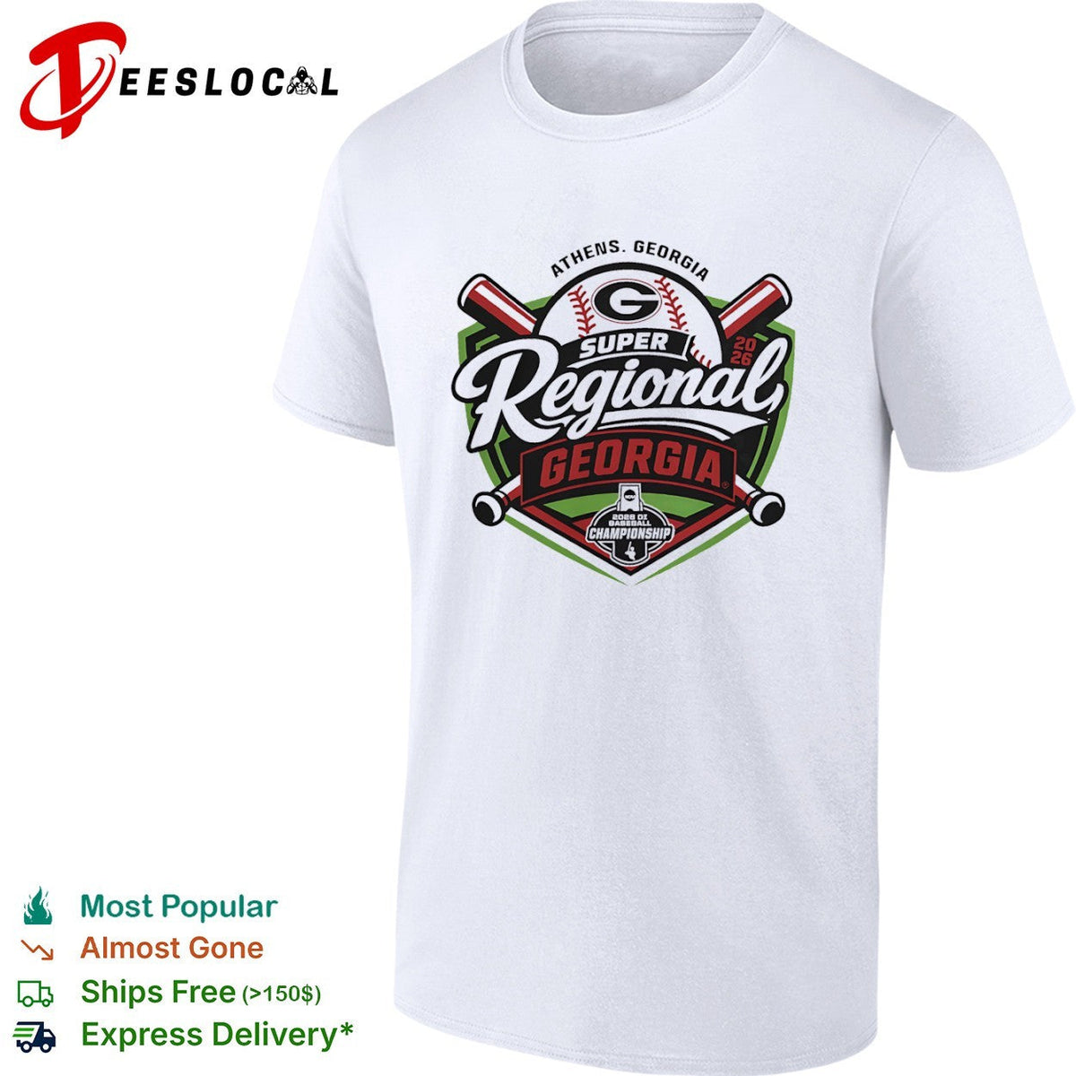 Athens Georgia Super Regional Georgia 2026 DI Baseball Championship University shirt Unisex