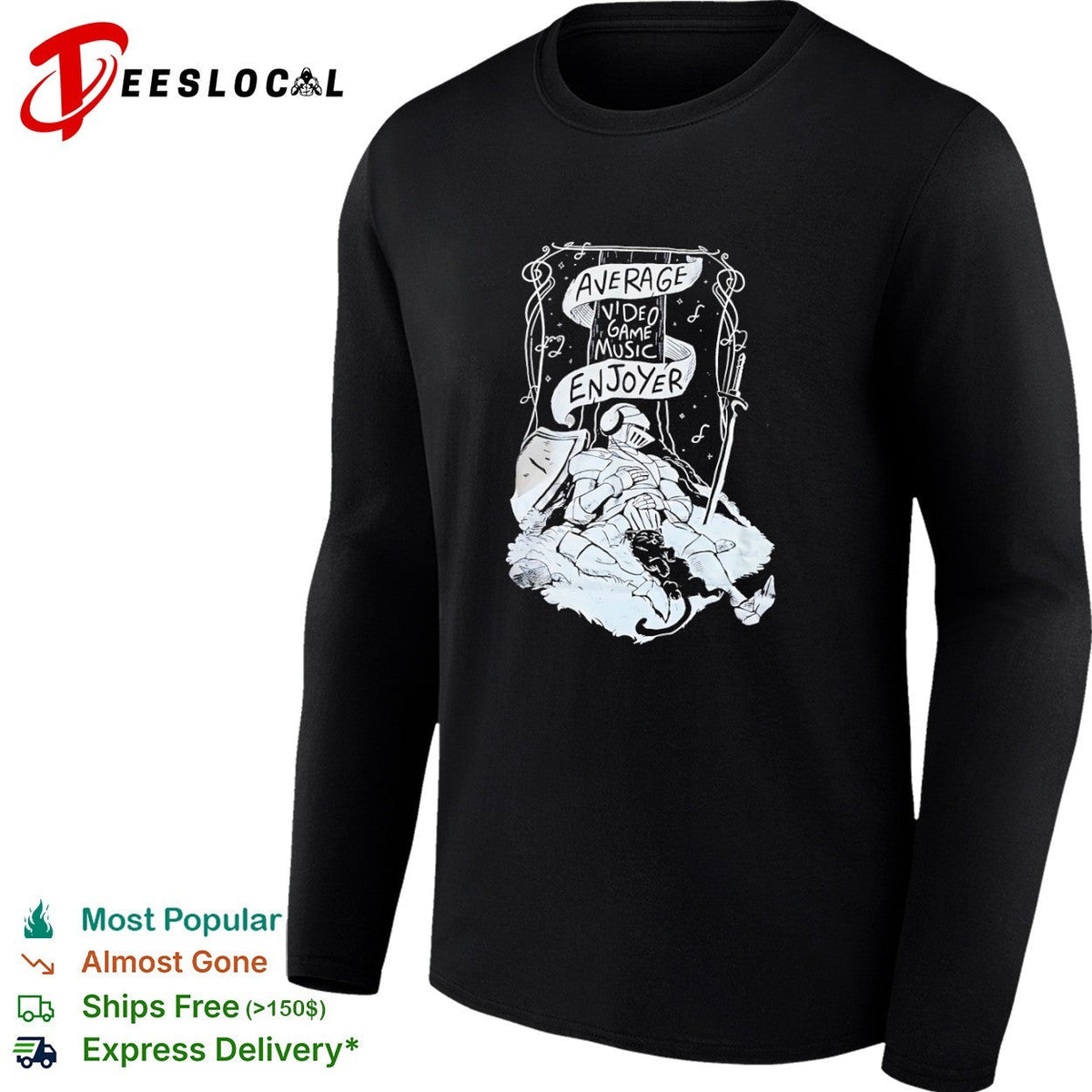 Average Video Game Music Enjoyer Knight and Cat shirt Unisex