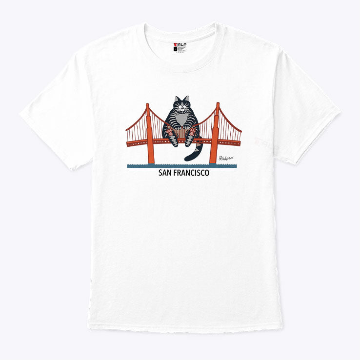 B Kliban Cat San Francisco Golden Gate T Shirt Unisex