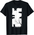 Spooky Black Cat Silhouette Halloween Gothic Cats Lover T-Shirt