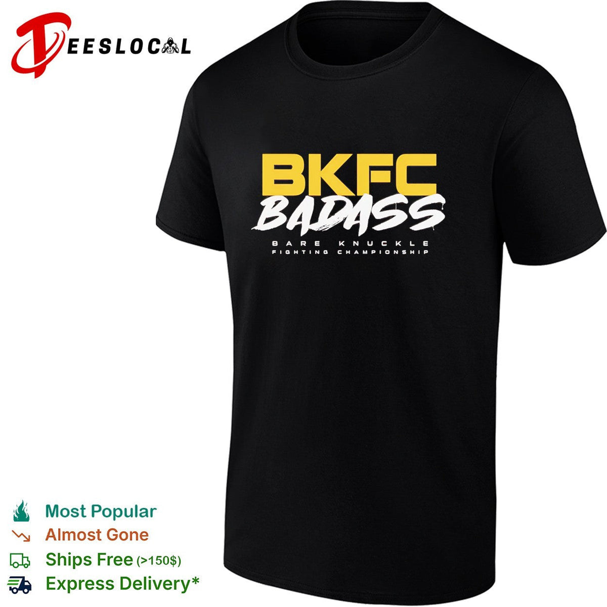 BKFC badass bare knuckle fighting championship bold text shirt Unisex