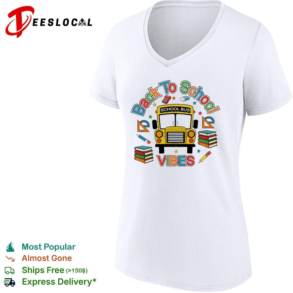 Back to school vibes school bus shirt Unisex