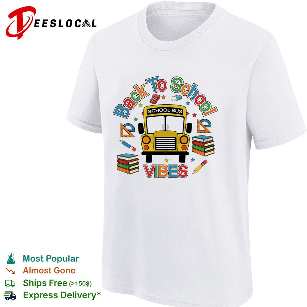 Back to school vibes school bus shirt Unisex