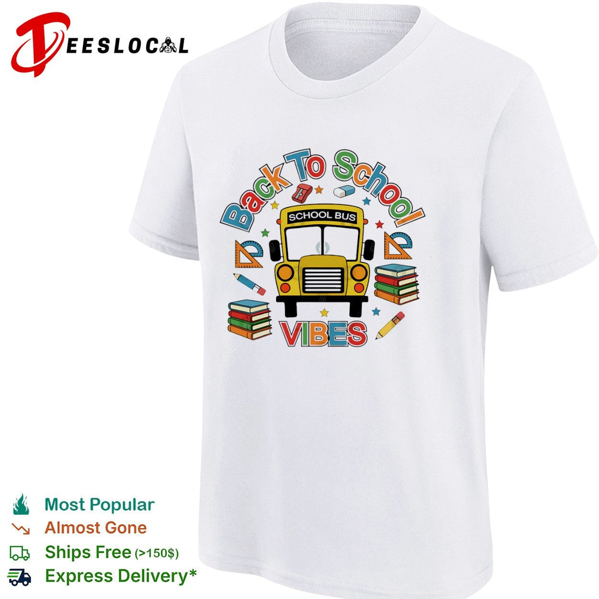 Back to school vibes school bus shirt Unisex
