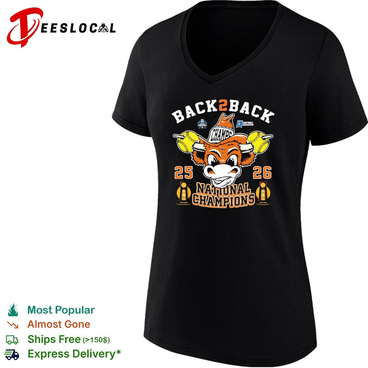 Back2Back 25 26 National Champions Texas Longhorns NCAA Softball Championship shirt Unisex