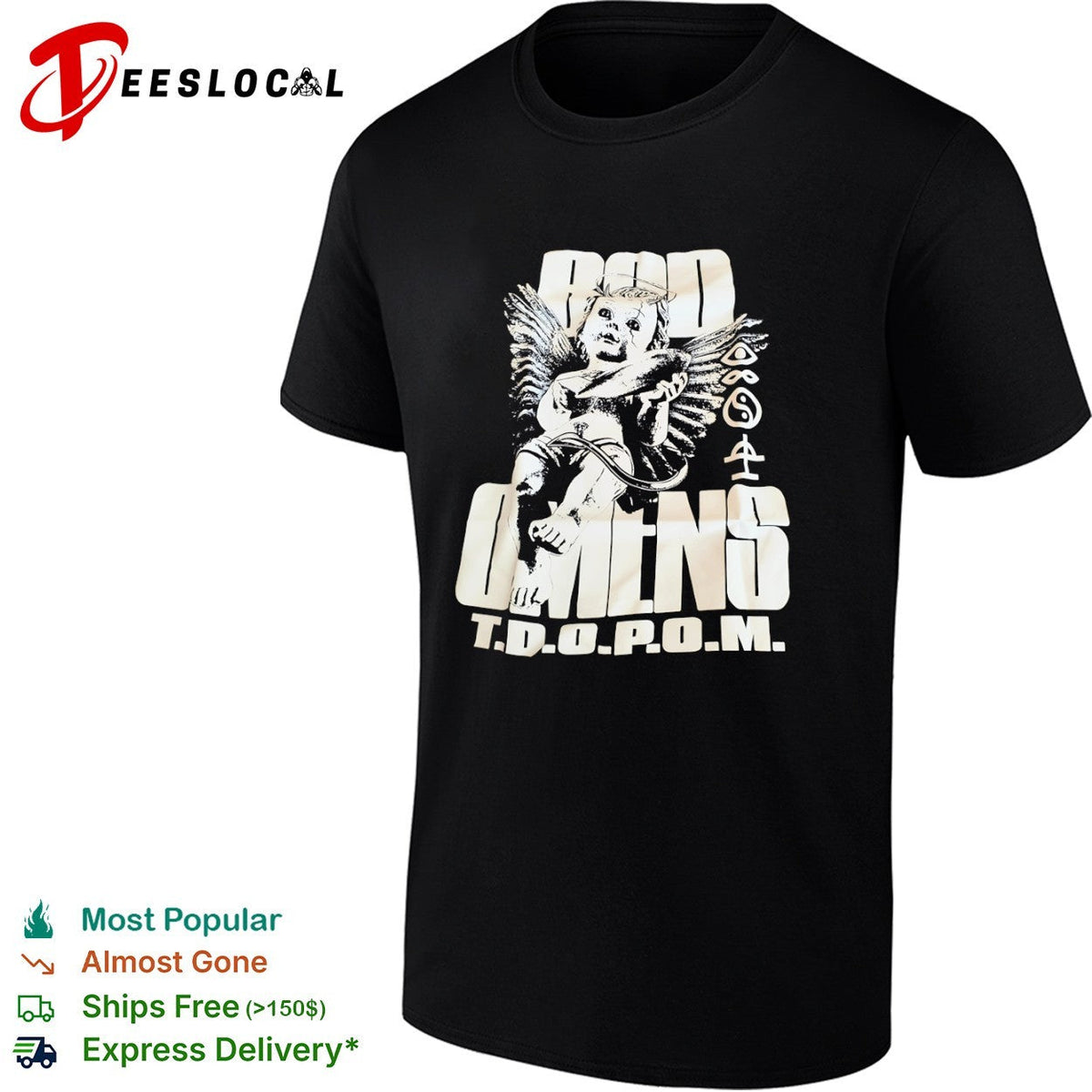 Bad Omens The Death of Peace of Mind Cherub Halo Demon Wings Shirt Unisex