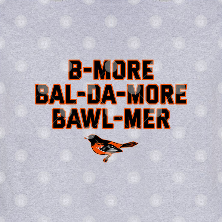 Baltimore Accent Bmore Balda More Bawlmer Shirt Unisex