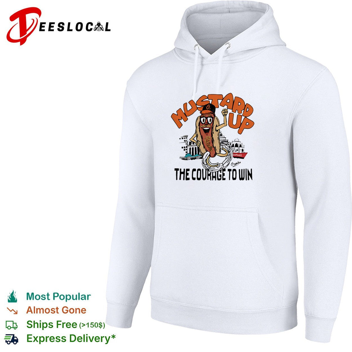 Baltimore Orioles mustard up the courage to win hot dog mascot shirt Unisex