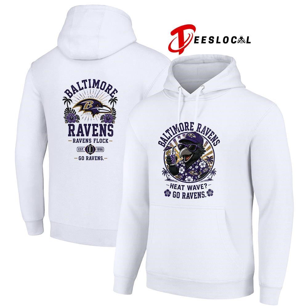 Baltimore Ravens heat wave beach vibes mascot shirt Unisex