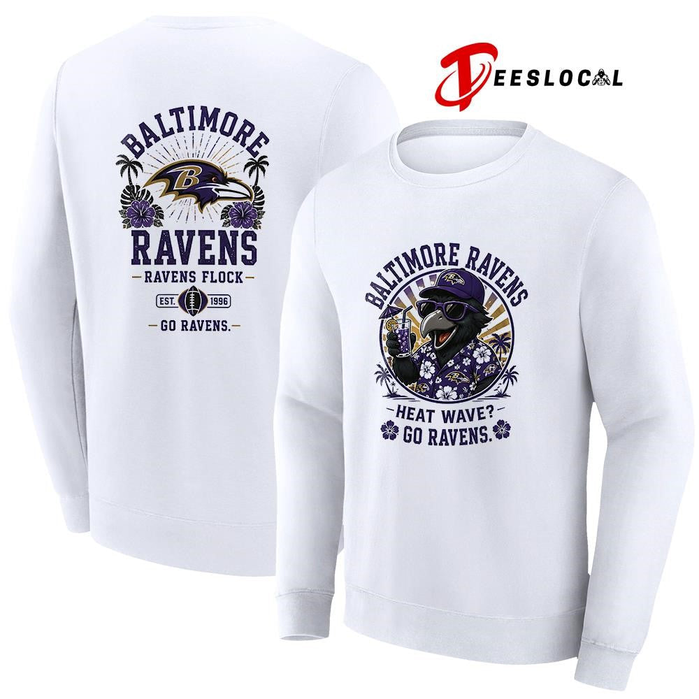 Baltimore Ravens heat wave beach vibes mascot shirt Unisex