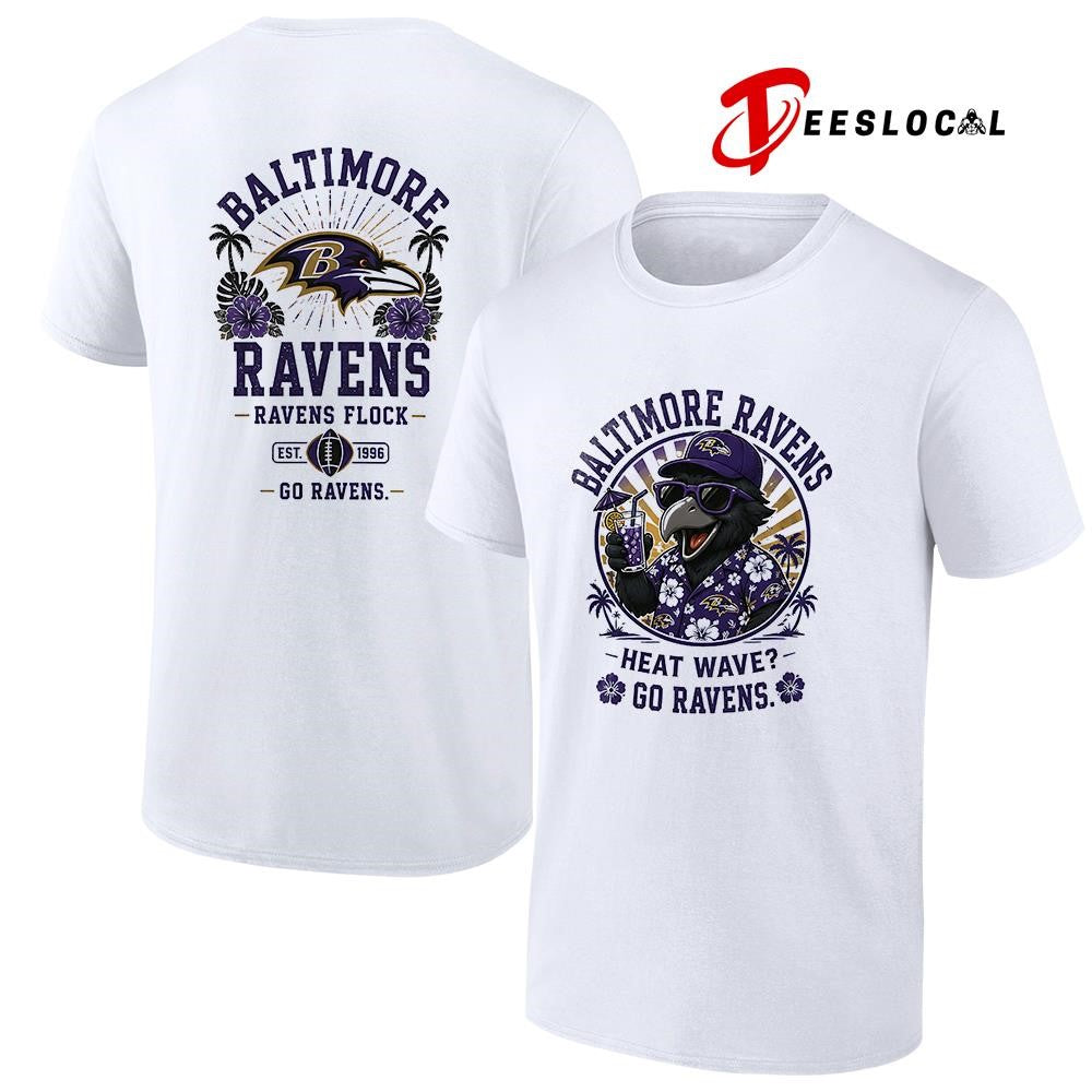 Baltimore Ravens heat wave beach vibes mascot shirt Unisex