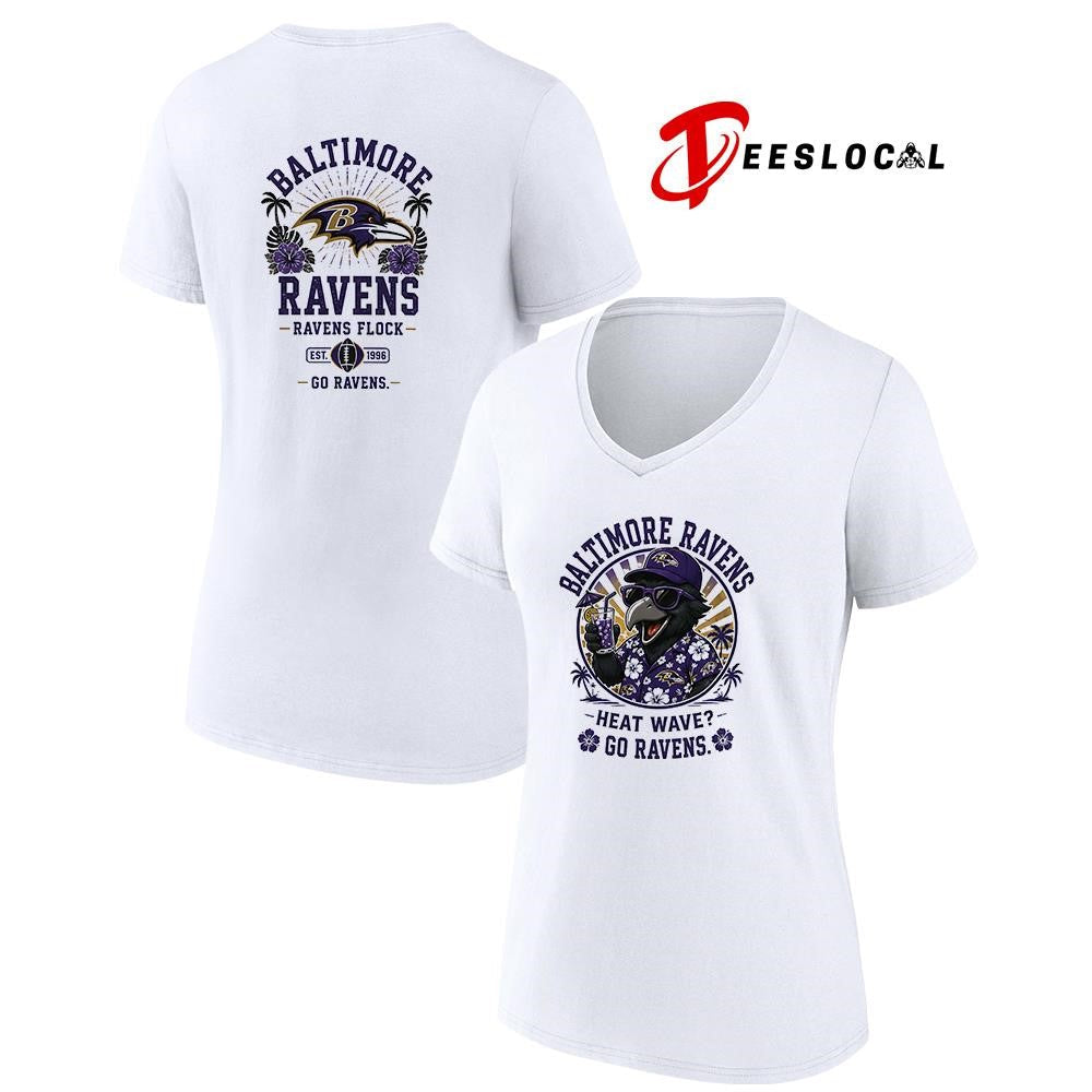 Baltimore Ravens heat wave beach vibes mascot shirt Unisex