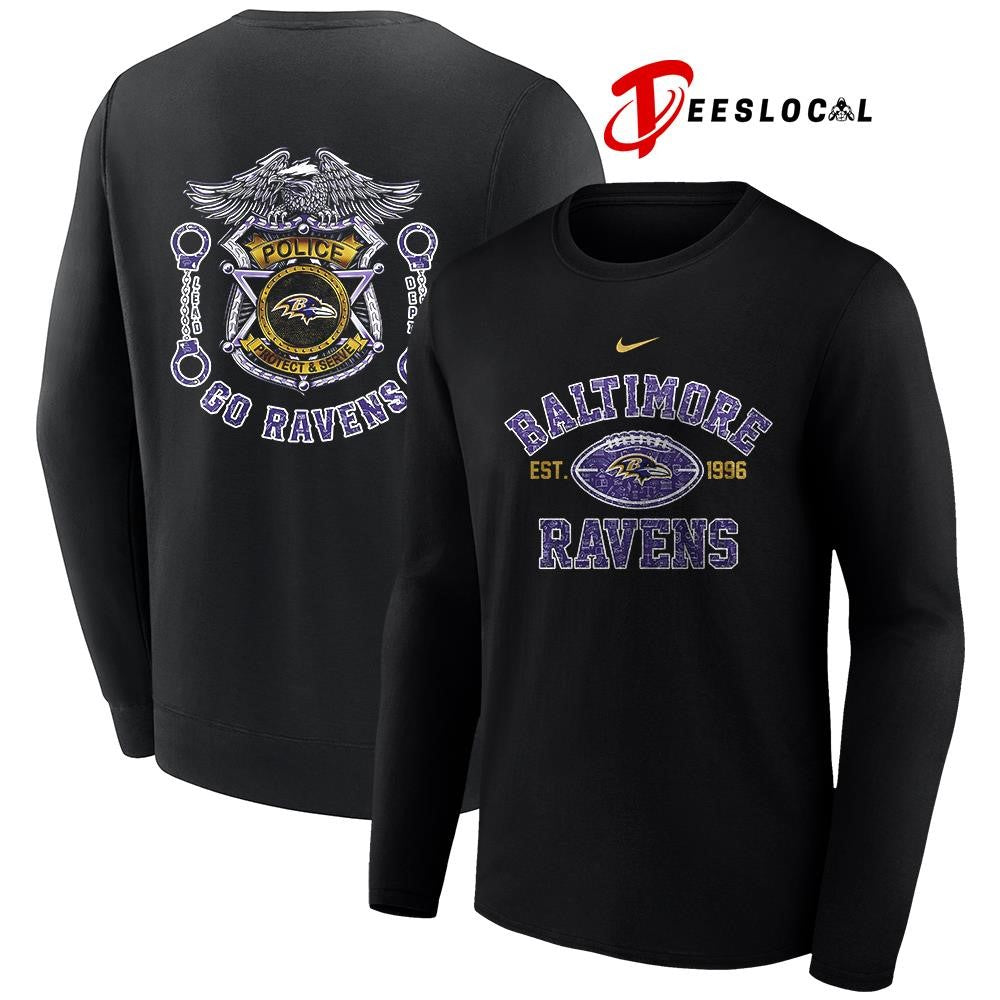 Baltimore Ravens law enforcement tribute protect and serve logo shirt Unisex