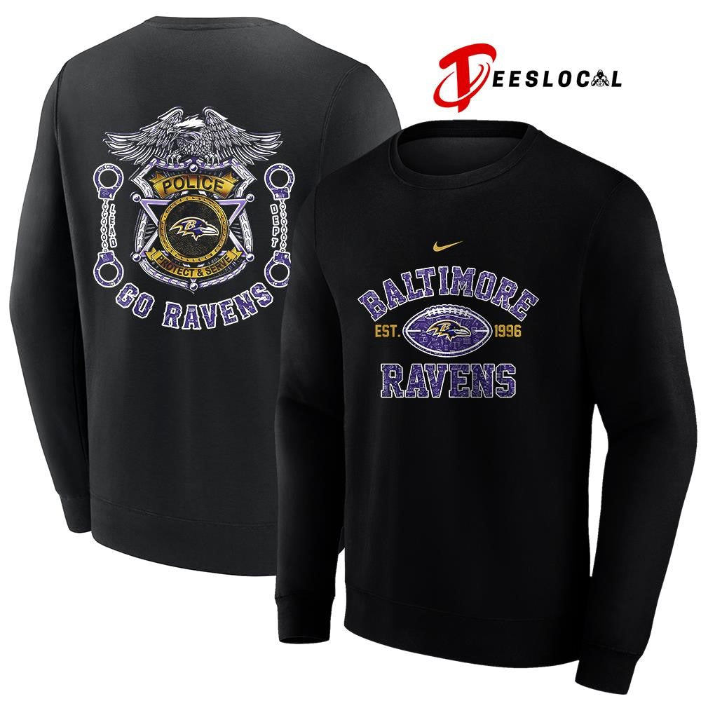 Baltimore Ravens law enforcement tribute protect and serve logo shirt Unisex