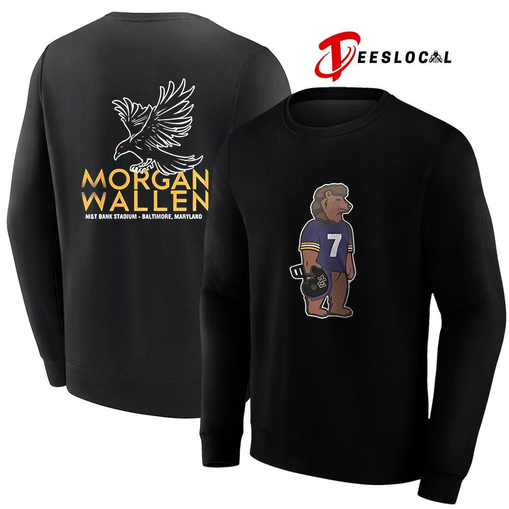 Baltimore Ravens x Morgan Wallen bear raven shirt Unisex