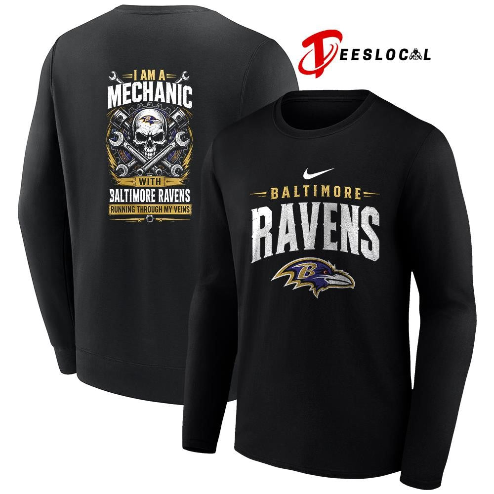 BaltimoreRavensIamamechanicrunningthroughmyveinsskeletonshirt Unisex