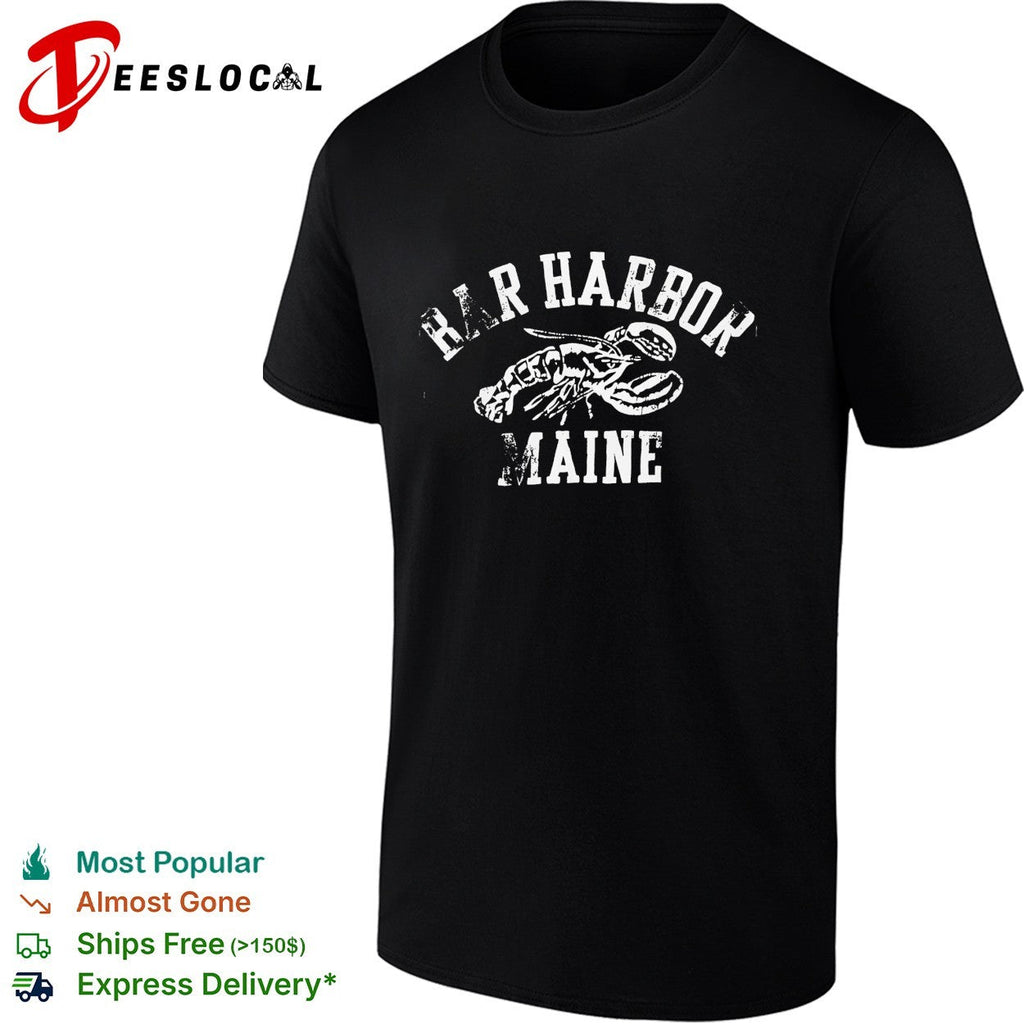 Bar Harbor Maine lobster yellow coastal beach vintage shirt Unisex