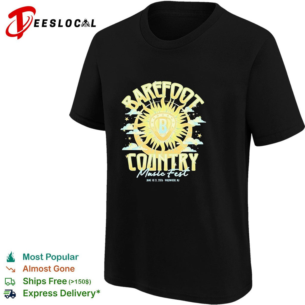 Barefoot Country Music Fest June 18 to 21 2026 Wildwood New Jersey shirt Unisex
