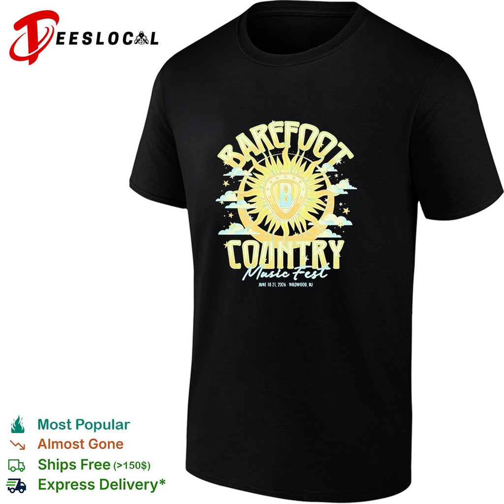 Barefoot Country Music Fest June 18 to 21 2026 Wildwood New Jersey shirt Unisex