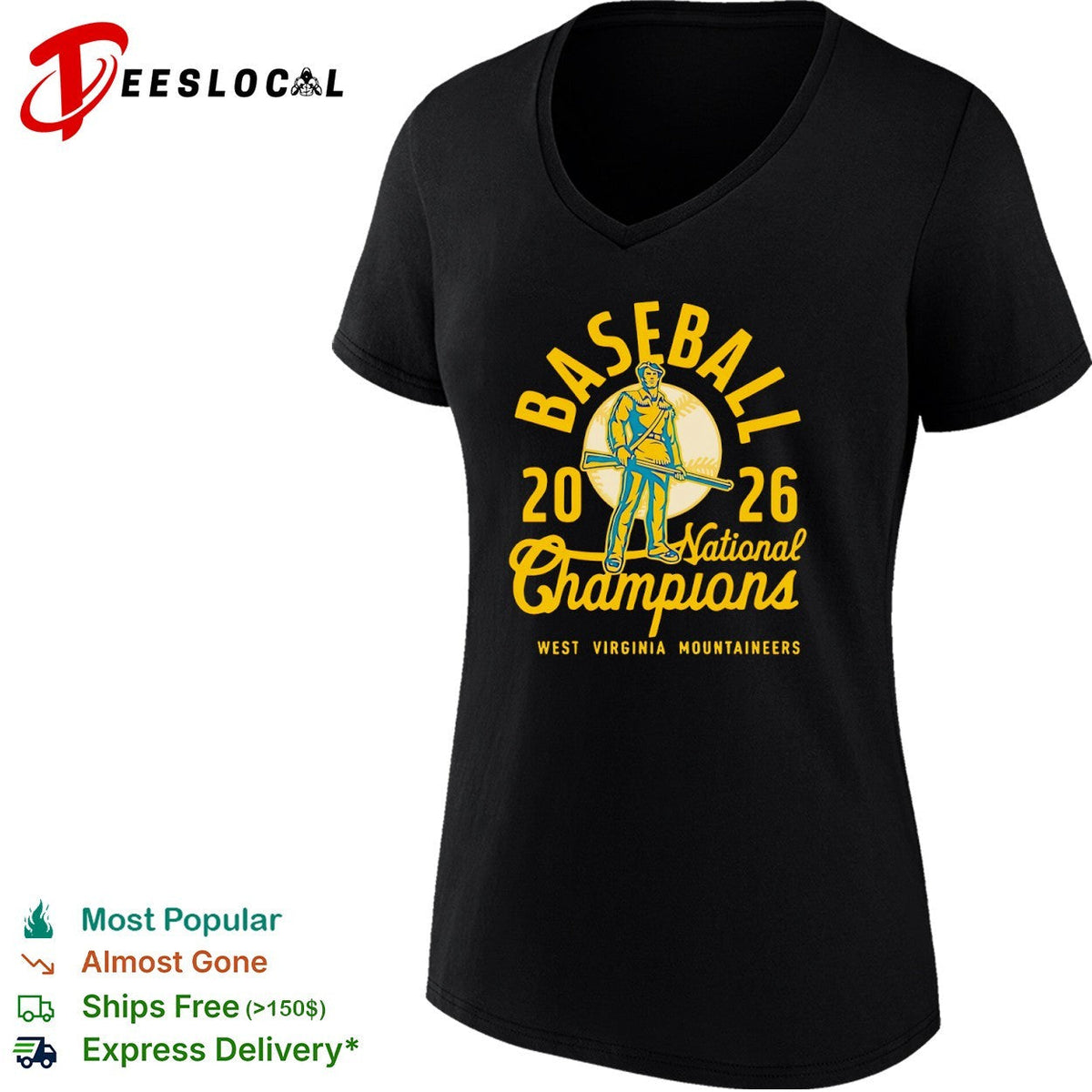 Baseball 2026 National Champions West Virginia Mountaineers shirt Unisex