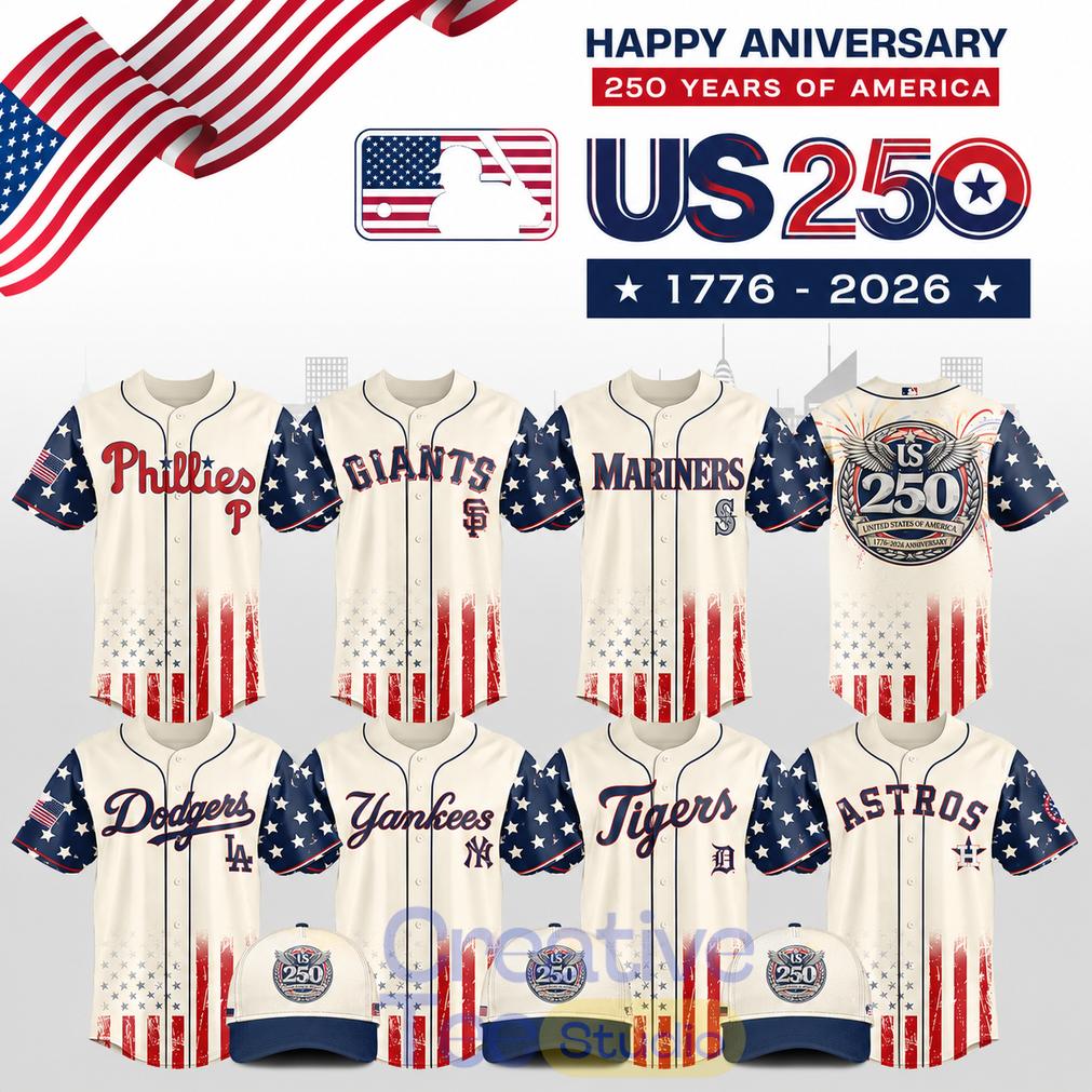 Baseball All Teams x 250 Years USA Anniversary Special Jersey Unisex