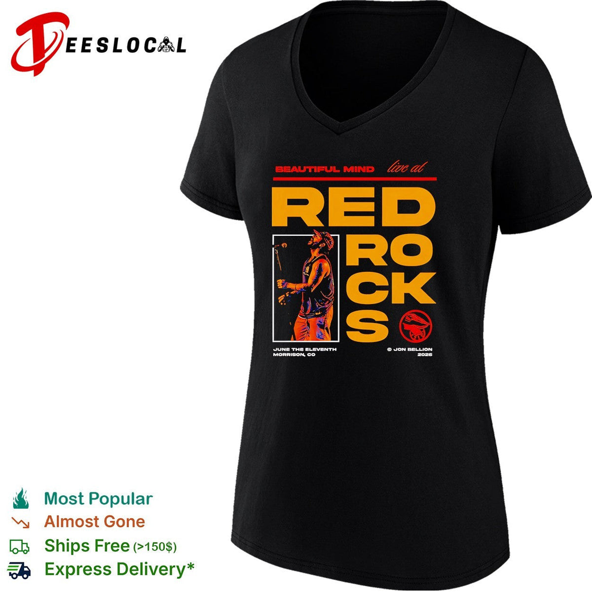 Beautiful Mind live Red Rocks Morrison Colorado June 11 2026 concert shirt Unisex