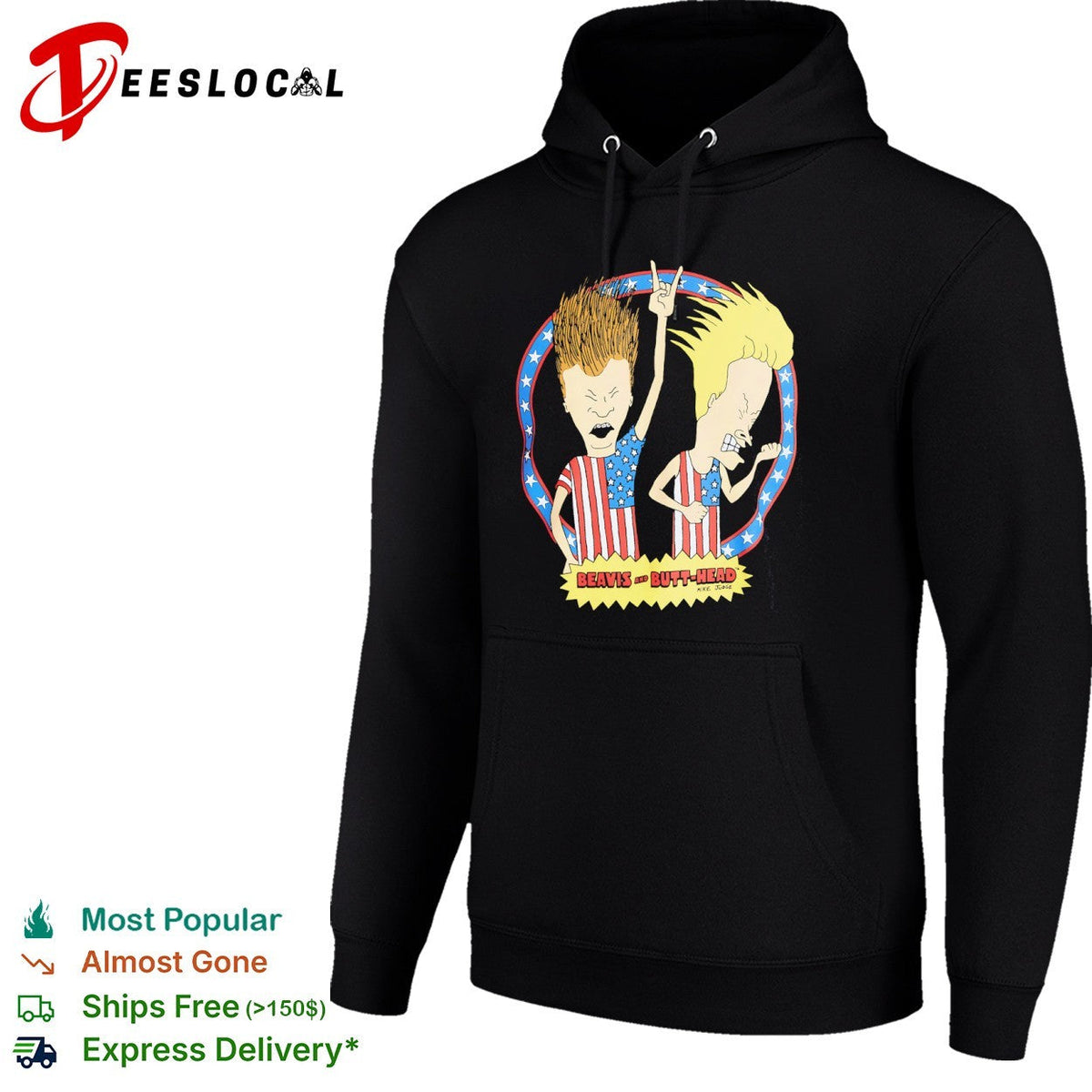 Beavis and Butt-Head Mike Judge American Flag Patriotic Stars and Stripes shirt Unisex