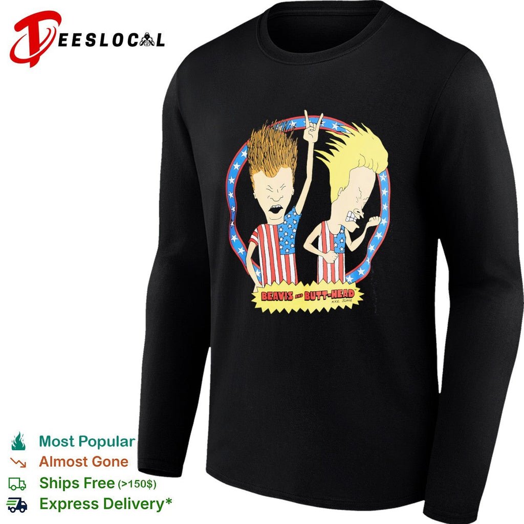 Beavis and Butt-Head Mike Judge American Flag Patriotic Stars and Stripes shirt Unisex