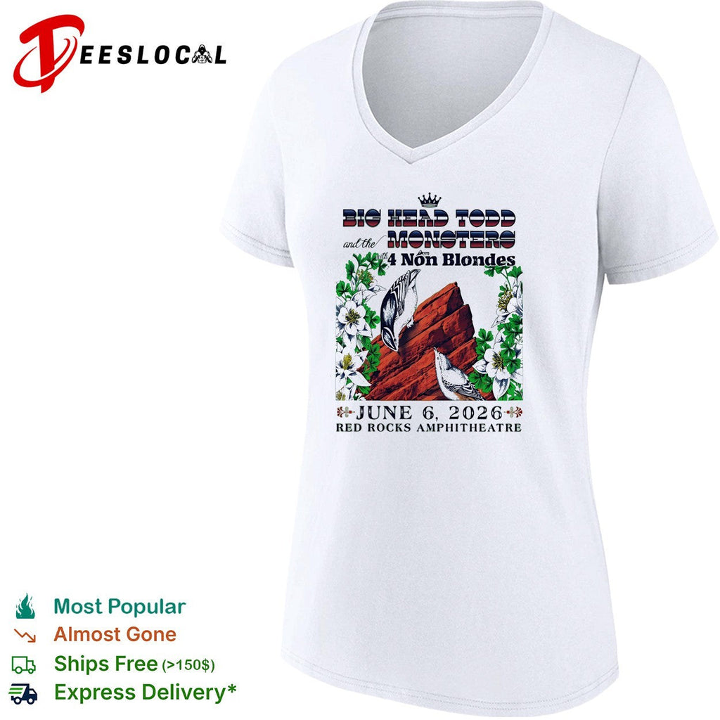 Big Head Todd and the Monsters with 4 Non Blondes June 6 2026 Red Rocks shirt Unisex