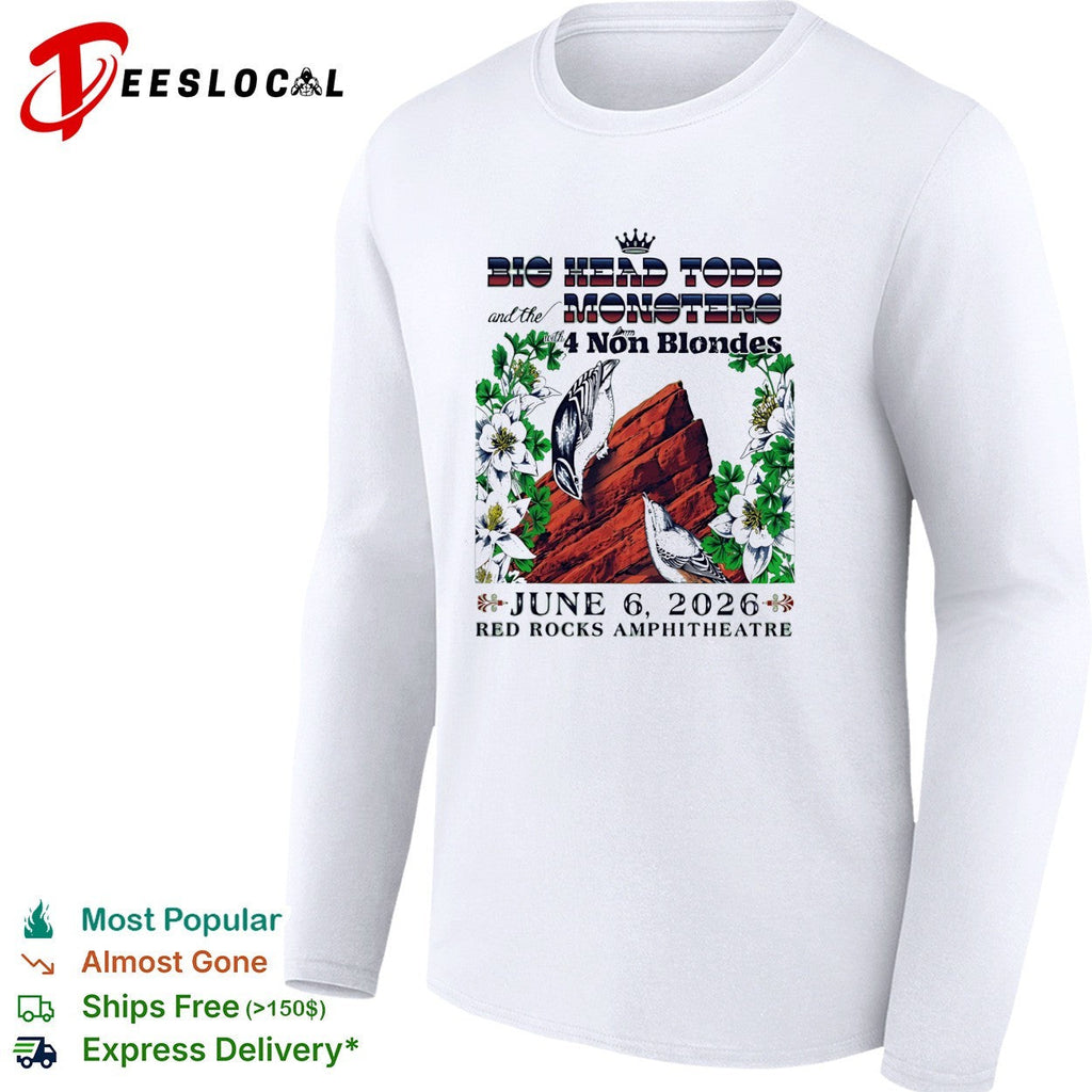 Big Head Todd and the Monsters with 4 Non Blondes June 6 2026 Red Rocks shirt Unisex