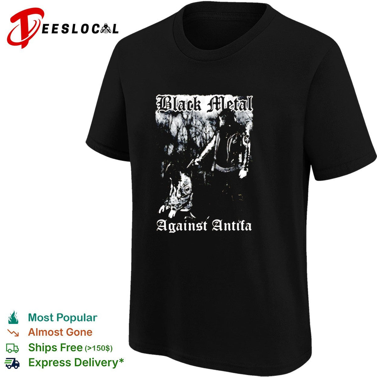 Black Metal Against Antifa music band shirt Unisex
