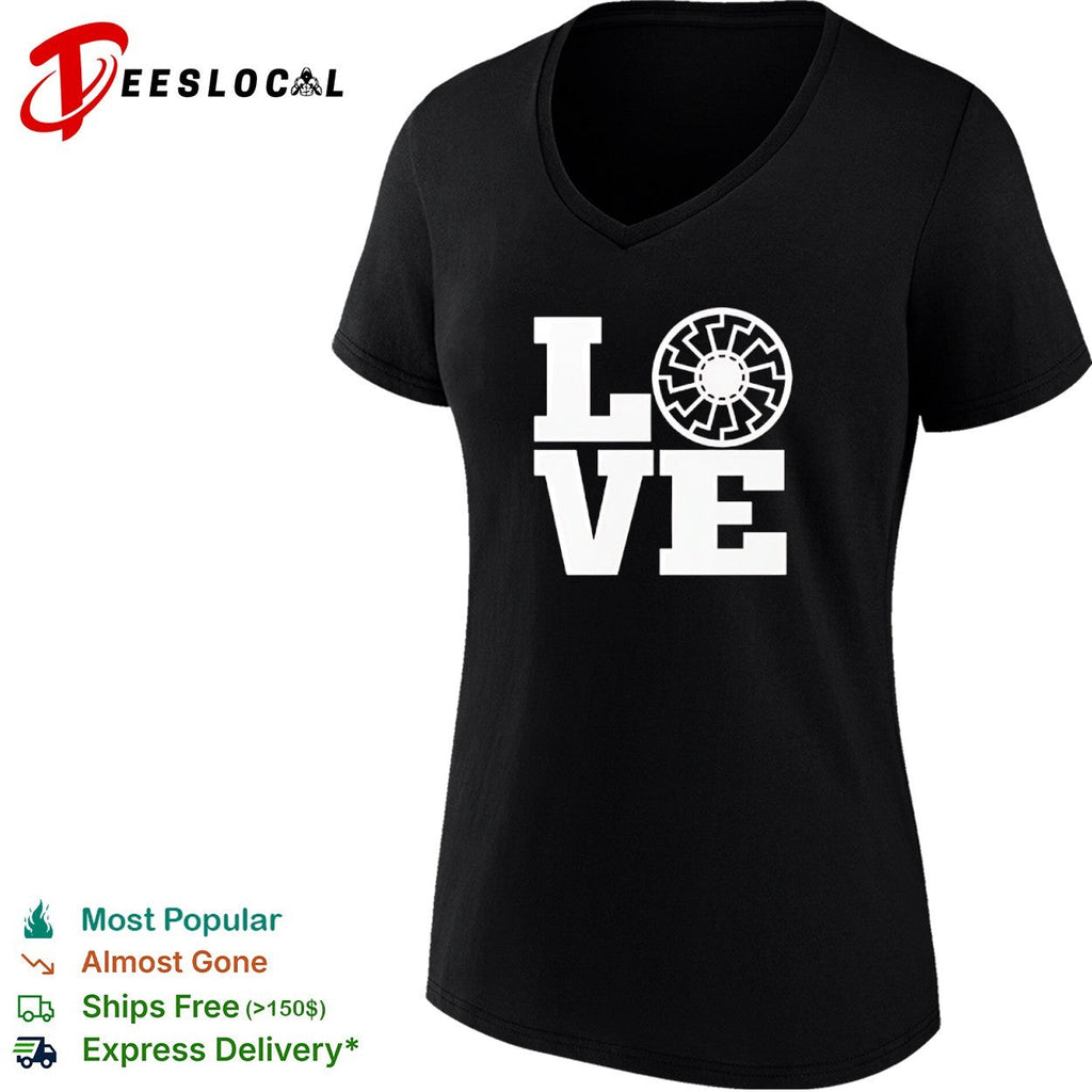 Black Sun Symbol LOVE Design Print Pattern Minimalist Aesthetic Symbolism shirt Unisex