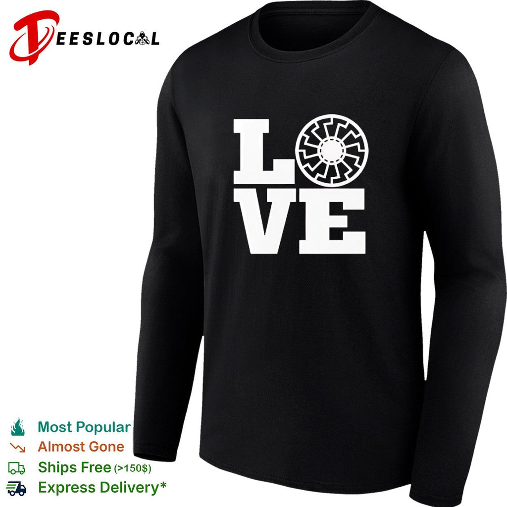 Black Sun Symbol LOVE Design Print Pattern Minimalist Aesthetic Symbolism shirt Unisex