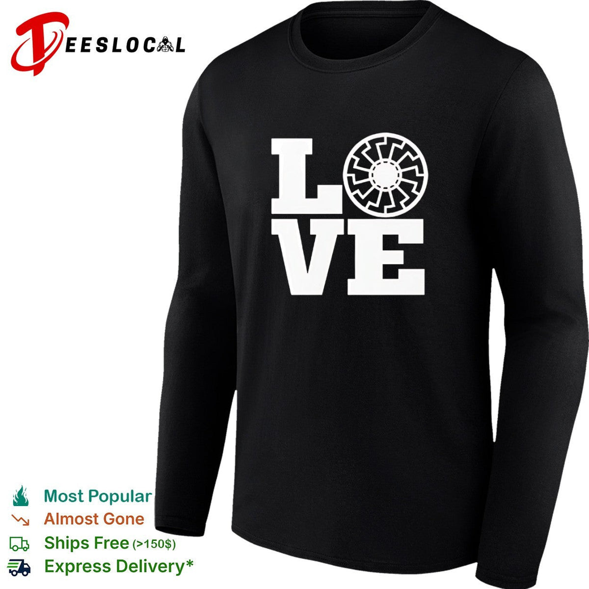 Black Sun Symbol LOVE Design Print Pattern Minimalist Aesthetic Symbolism shirt Unisex