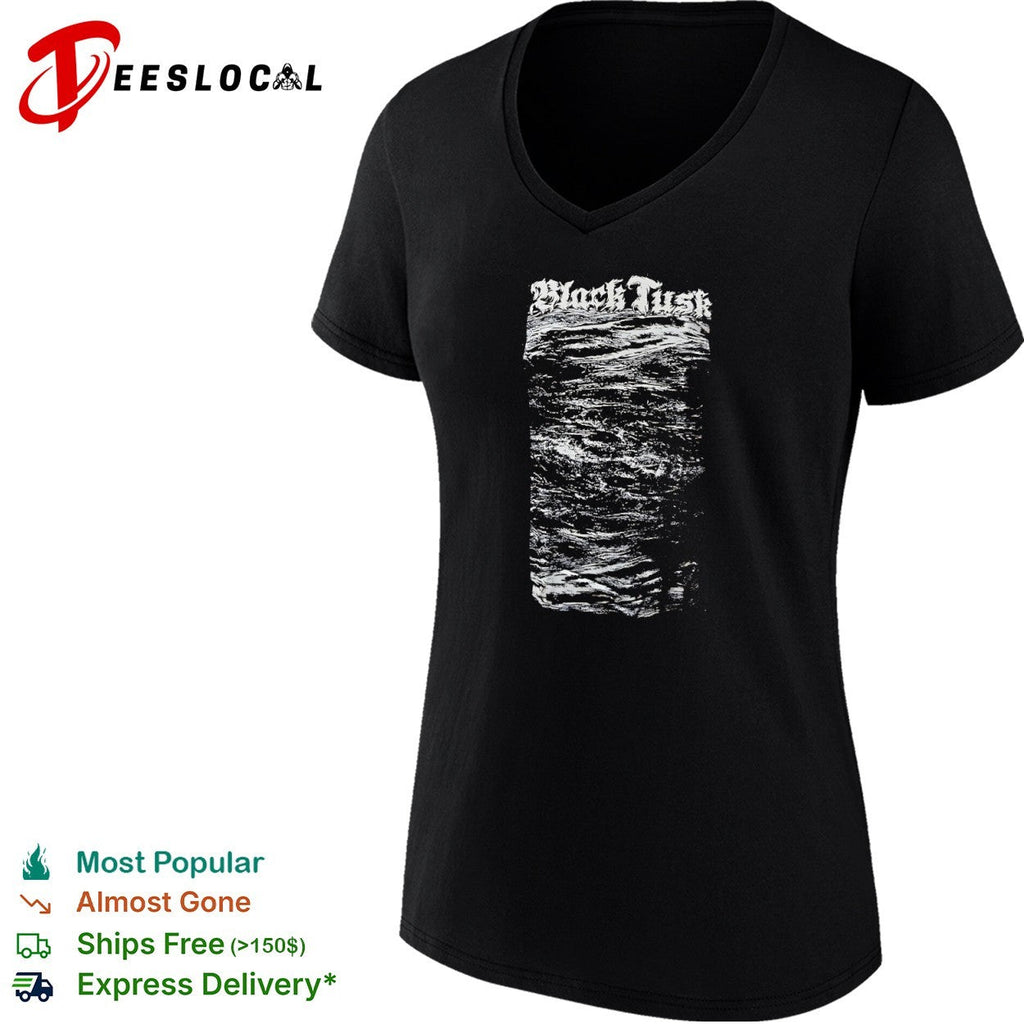 Black Tusk Band Logo and Abstract Wave Texture Heavy Metal Music shirt Unisex