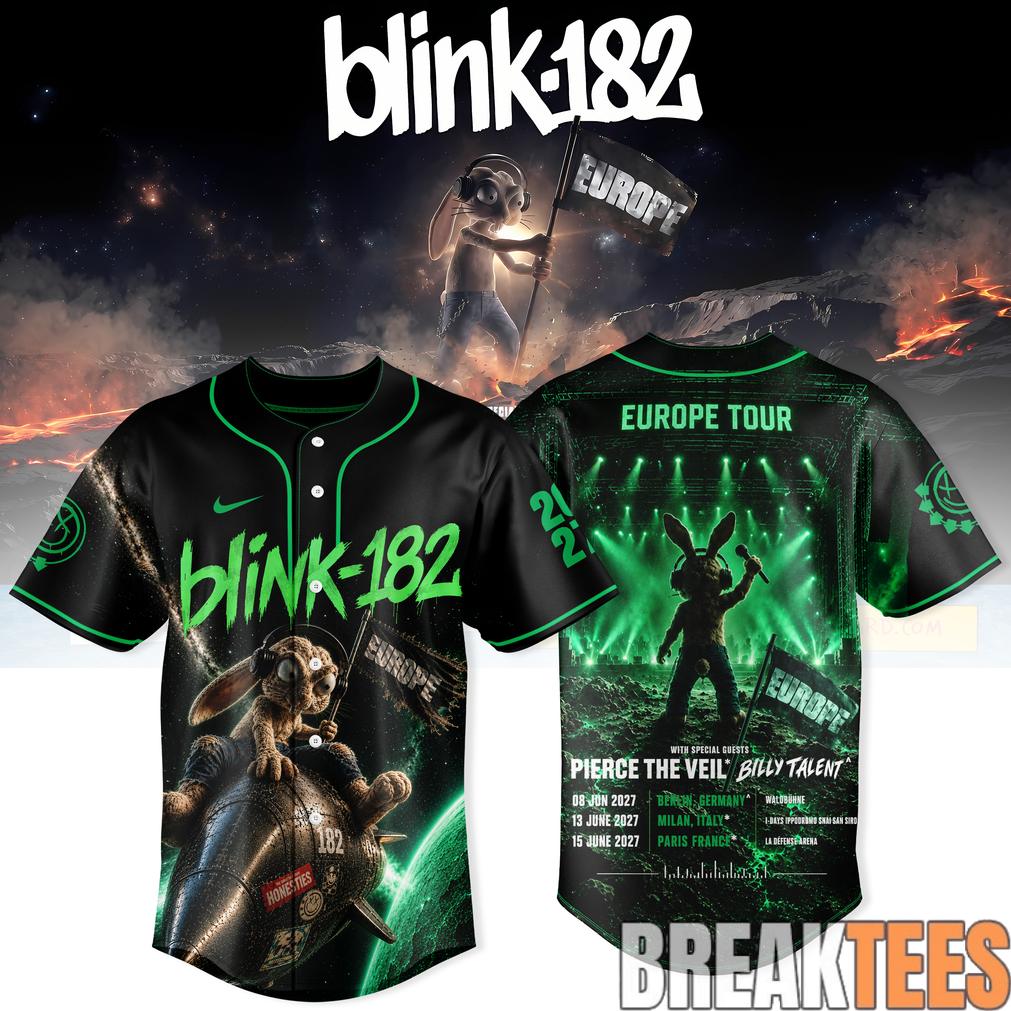 Blink-182 Never Grew Up Baseball Jersey – Europe Tour Edition Unisex