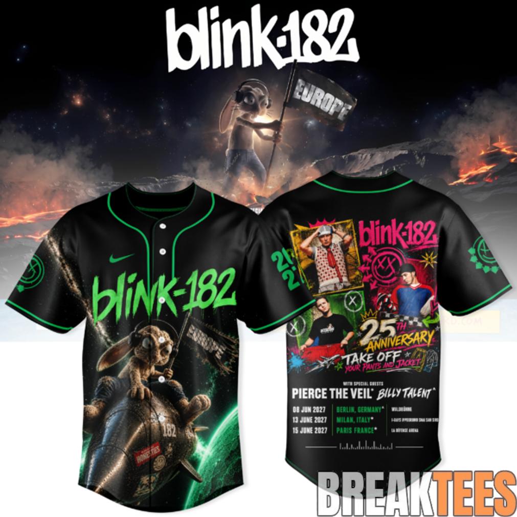 Blink-182 Never Grew Up Baseball Jersey – Europe Tour Edition Unisex
