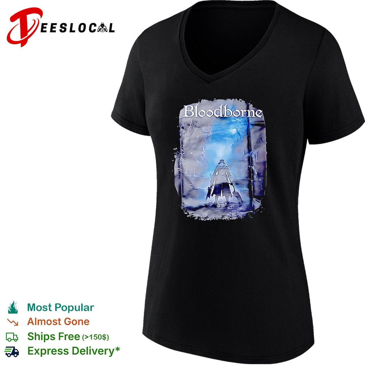 Bloodborne Hunter With Saw Cleaver Video Game Dark Fantasy Action RPG Horror shirt Unisex