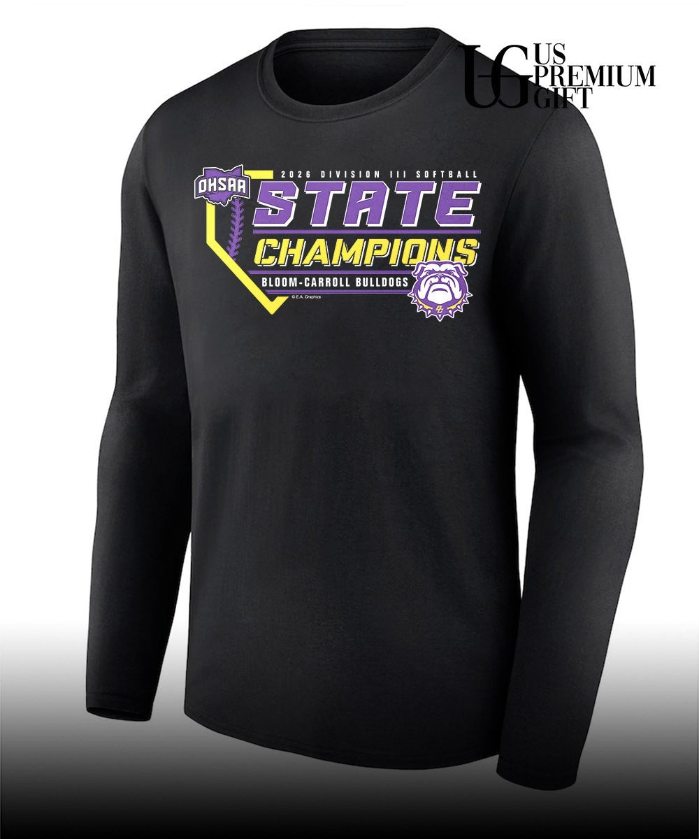 Bloom-Carroll Bulldogs 2026 OHSAA Division III Softball State Champions shirt Unisex