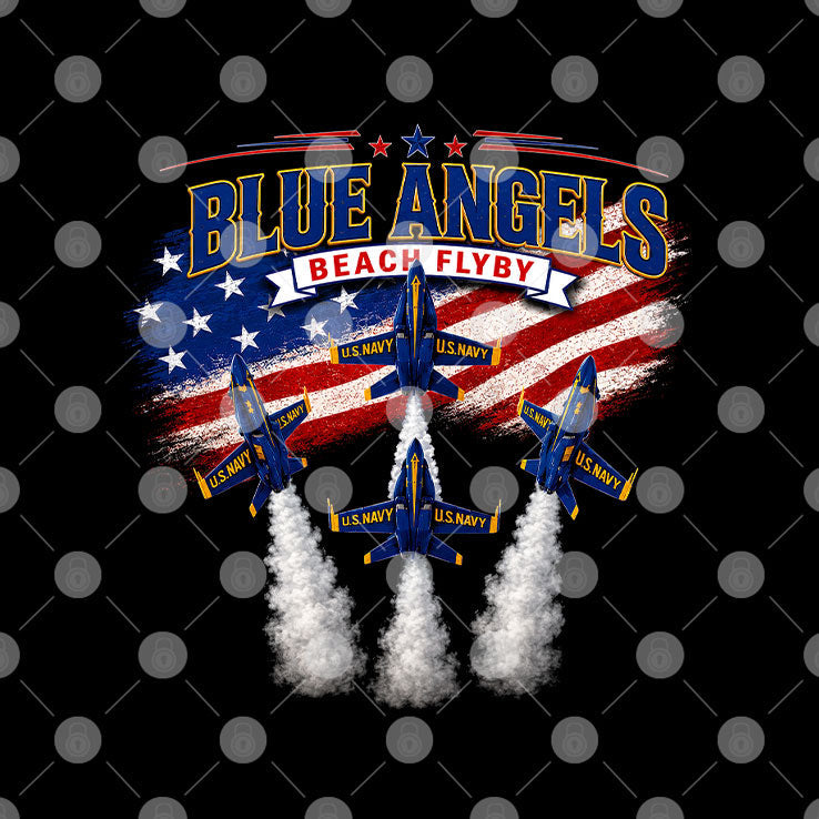 Blue Angels Beach Flyby Summer Air Show T Shirt Unisex