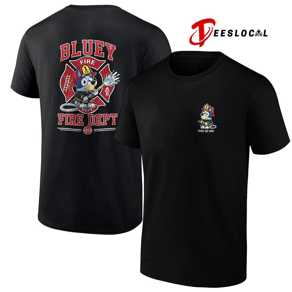 Blue Dog built by fire graphic shirt Unisex