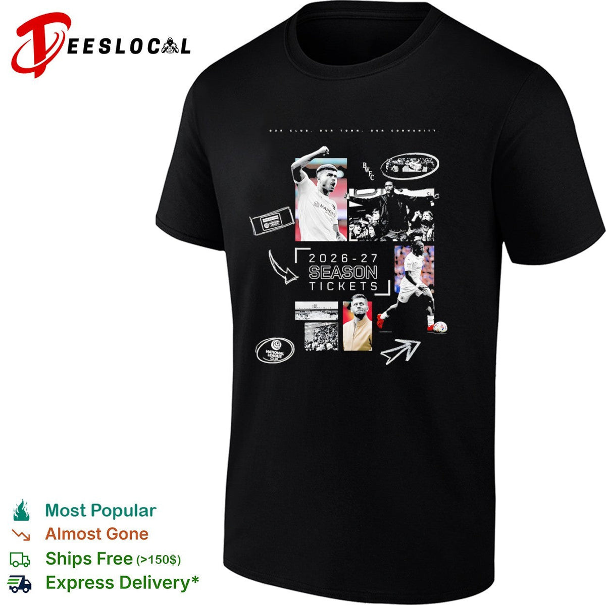 Boreham Wood FC 2026 27 Season Tickets National League Club Our Town Community shirt Unisex