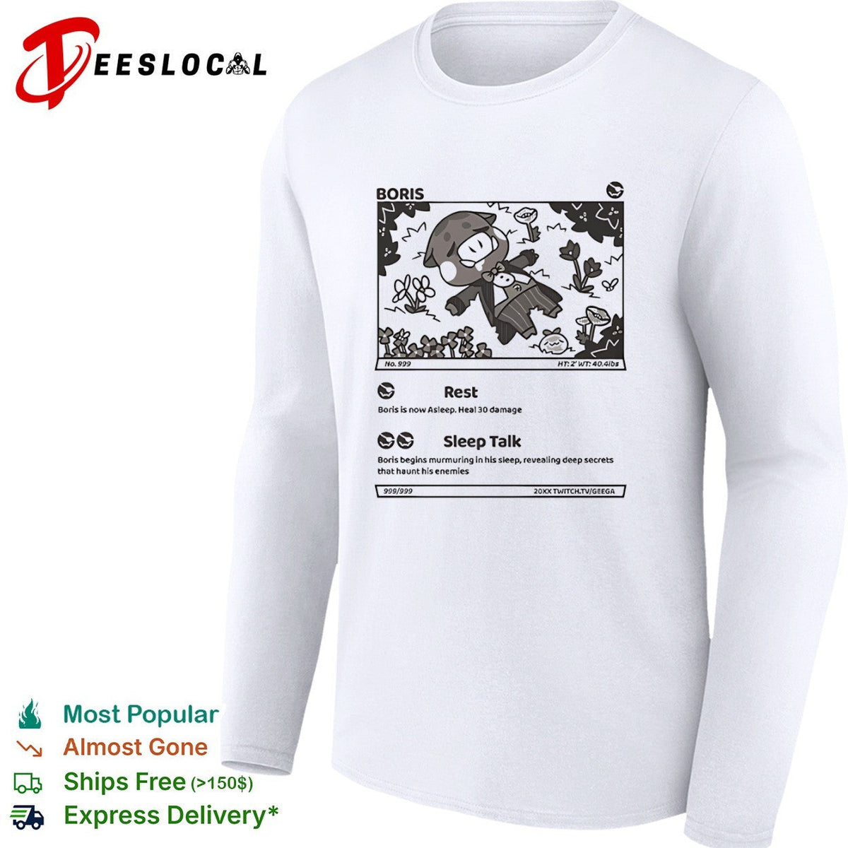 Boris Trading Card Game Design Rest Sleep Talk 20XX Shirt Unisex