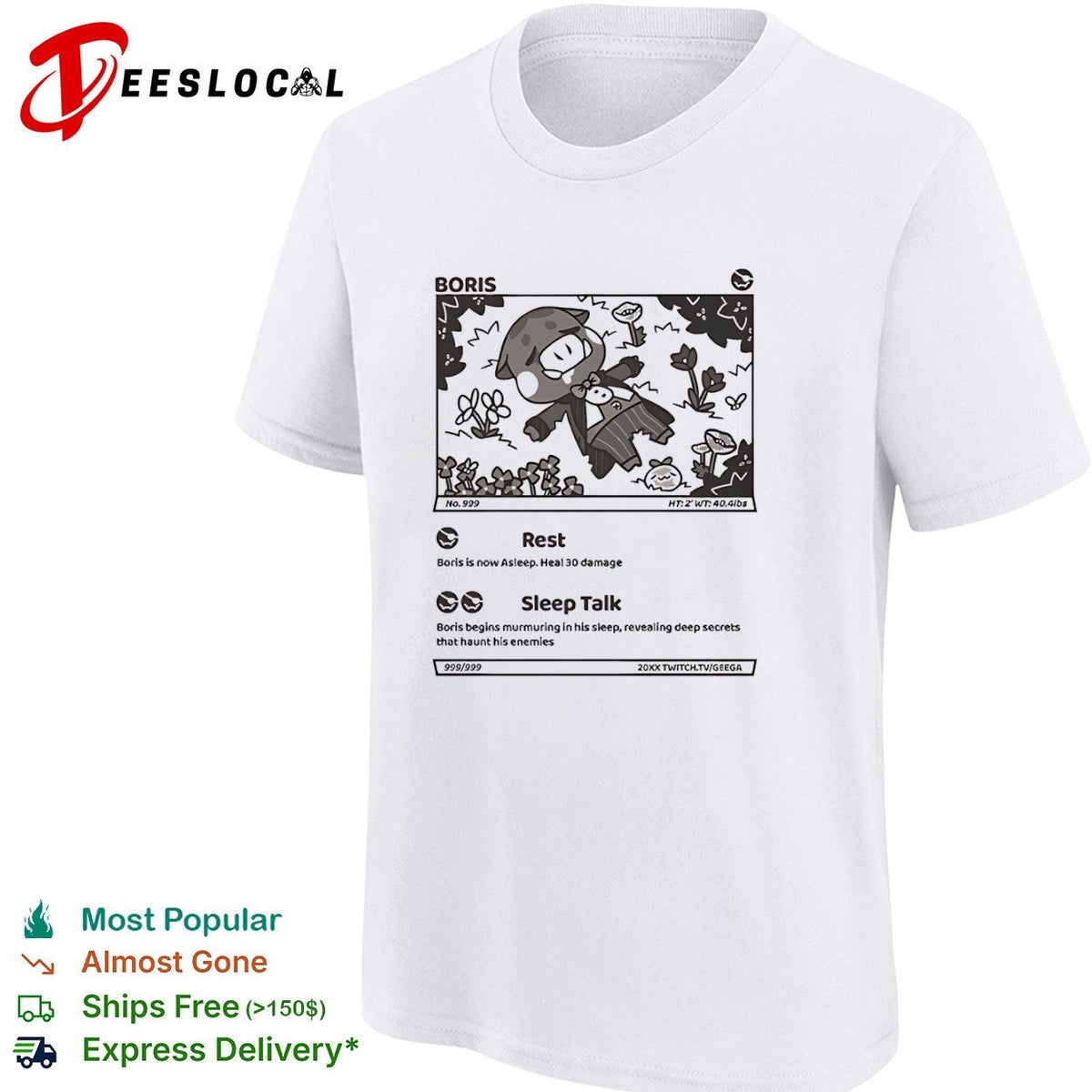Boris Trading Card Game Design Rest Sleep Talk 20XX Shirt Unisex