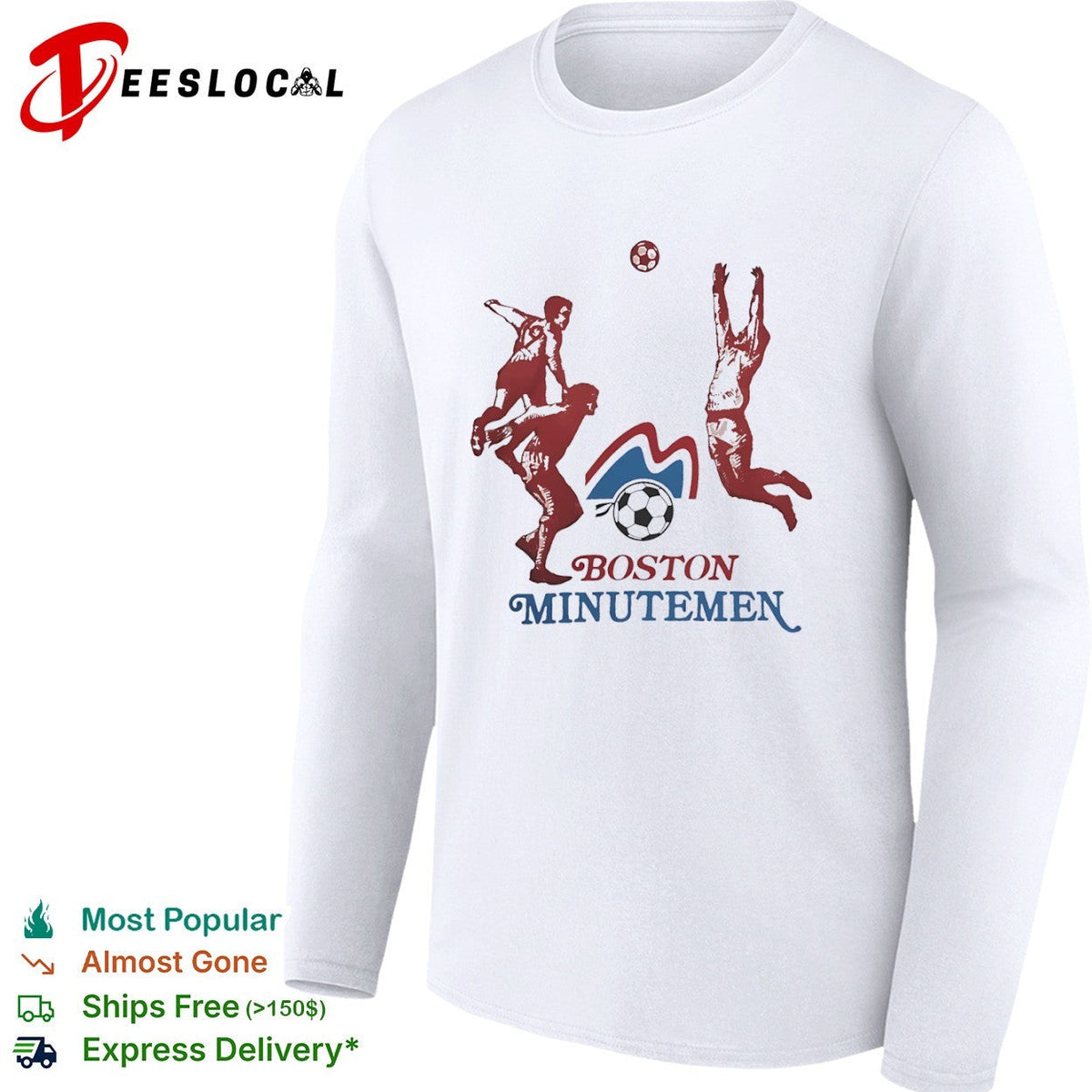 Boston Minutemen NASL Soccer Team Logo and Players shirt Unisex